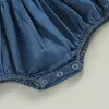 Rompers Pudcoco Infant Baby Girls Denim Romper Solid Color Bowknot Ruched Seveless Sling Bodysuits夏の新生児の赤ちゃんPlayusit
