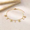 Beaded Stainless Steel Anklets Exquisite Elegant Stars Pendant Metal Chain Light Luxury Korean Fashion Anklet For Women Jewets Gifts