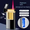 Pure Copper Hole Circulation Without Gas Flame Size Adjustment Platinum Wire Drawing Usb Charging Windproof Blue Flame Lighter