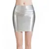 Skirts Women Fashion All-match PU Leather Wet Skirt Pencil Tube Bodycon Party 2024 Versatile Solid Sexy Hip Wrap