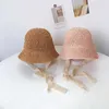 WQ56 Caps Chapeaux Panama Summer Baby Chapeau Paille Baby Girl Cap Fashion Lace Bow Children Cap Planche Cap Princesse Baby Baby Baby Hats et Caps Chapeaux pour enfants D240425