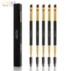 Docolor 5/10pcs White Black Professional Double headed Eyebrow Eyelash Makeup Brushes Thin hair Wholesale Angled Eye brow Brush 240412