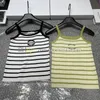 Elastic Fabric Sport Top Women Stripe Print Vest Quick Drying Yoga Tees Summer Outdoor Sexy Tanks