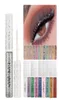 Handiyan Glitter Eyeliner Su Geçirmez Sıvı Göz Astarı Pigment Gözleri Makyaj Dövme Astarı Beyaz Eyeliner Sıvı Kozmetik Gümüş Blu9926965