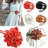 Ceintures de taille florale Chaîne Femmes Big Flower Decorative Luxury Corde Baltes Woven Woven Design Strap Braid Traite Bohemian Tass S8D1 240423