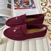 Casual Shoes Unisex Cow Suede äkta lädermärke Högkvalitativ kvinnors bekväma promenad Loafers Män lägenheter Skodon 2024 Big Size 45