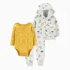 Rompers Ircomll Baby Clothes Set pour les nouveau-nés pour tout-petit Girl Boy Clothes Hooded Veste Pantal