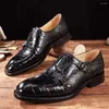 Scarpe eleganti piliyuan coccodrile in pelle maschio manuale inglese affari per il tempo libero uomo formale