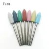 Bits 1pcs têtes cuspidales 7 couleurs Rubbersilicon Carbure tampon ongle tampon électrique Machine à ongles ACCESSOIRES DE DROIT NOI