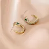 Pendientes de tachuelas Snake de cristal para mujeres estilo de circonía cúbica CZ Regalos de joyería de moda de animales lindos