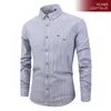 Chemises habillées pour hommes 2024 à manches longues à manches longues Camisa Plaid Office Social Business Standard Fit Cotton High Quality Tops