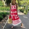 Holiday Big Women Print Summer Beach Dress Maxi Swing Strap Boho Womens Casual Pretty Sexy Vestido Para Mujer 240423