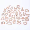 Infant Wooden Teether Toy Natural Wood Teething Accessories Multi Animal Shape Baby Pacifier Chain Pendant Chewable Nursing Toys ZZ