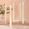 Förpackning med 6 flamelösa avsmalnande ljus som flimrar med fjärrbatteriet drivs LED 3D Wick Light Christmas Home Wedding DEC 240417