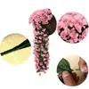 Decorative Flowers Hanging Wall Artificial Violet Orchid Bunch Fake Silk For Outdoor Garland Home