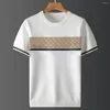 Herr t-skjortor 2024 plus size hösthalv ärm tröja herrar kort t-shirt broderi casual line topp stor