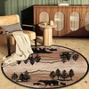 Carpets Carpet American Country Living Room Carpet Retro Hotel Homestay Full of Round Hot Aristocratic Forest Animals Pattern Vintage