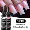 Kits ur azúcar 100 ml Jelly Jelly White Pink Color Gel Sin Wipe Top Refuerzo Gel Arte de uñas Remoje UV LED Varniz Manicure