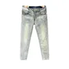 Pantaloni di alta qualità da uomo in stile coreano uomo solido lussuoso lussuoso elastico vintage primavera estate jeans magri maschi in denim blu pantaloni 240425