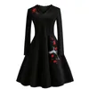 Casual Dresses Amazon Long Sleeve Waist Slim Fit Large Swing Skirt Embroidery