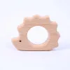 Spädbarns trä Tete Toy Natural Wood Teething Accessories Multi Animal Shape Baby Pacifier Chain Pendant Tuggbara omvårdnadsleksaker ZZ