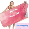 Topkwaliteit badhanddoeken Comfortabele washandel draagbare washandjes 80-160 cm volledige letter bedrukte strandhanddoek