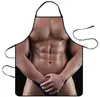 Aprons Kitchen Apron Male Personalized Work Clothing For Cooking BBQ Individual Muscle Printing Men Funny4216191