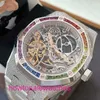 Luxury AP Wrist Watch Royal Oak Series 15466BC Hollow White Gold Frost Gold Original Inslumed Rainbow Diamond Unisexe Casual Business Sports Mécanical