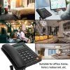 Accessories Caller ID Telephone Wired Phone Multifunction Landline Phone with 10 Sets Shortcuts Key for Office Home Hotel Black