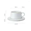 Mugs Custom Japanese Style Ceramic 250ML Cappuccino Coffee Cup And Saucer Set Matte Brief Reusable Personalized Espresso Milk Tea Mug