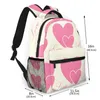 Backpack Female Valentine Day Pink Hearts Women College Schulbeutel Travel Umhängetaschen für Teenager -Mädchen