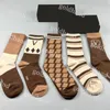 Classic Mens Sport Socks Luxury Brand Tube Socks Designer Letter Borduur Sock Five Paren