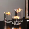Candle Holders Crystal Glass Modern Home Decoration Accessories For Living Room Wedding Dining Table Decor Gifts