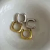 Stud Nieuwe Koreaanse metalen vierkante hoepel oorbellen voor vrouwen vintage eenvoudige gouden kleur geometrische gedraaide oorbellen feest sieraden