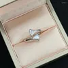 Cluster Rings Luxury Pure 925 Sterling Silver kjolformad Nacre öppen fingerring Pave Zircon Women Trend smycken Tillbehör