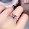 Cluster Anneaux Natural Ametrine S925 sterling Silver Square Gem Ring Fine Fashion Wedding Bijoux pour les femmes Meibapj Fs