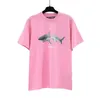 designerka T Shirt Mens Shark Fashion Casual Clothing Oddychający koszulka wysokiej jakości koszulka streetwear popowy graffiti z farbą sprayową z krótkim rękawem