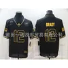 Pirates 12#Brady gesticktes Rugby -Trikot würdigt National Flag Camouflage Version Black Gold Leinengrau