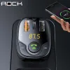 Конвертеры Rock 36W Fast Charger Bluetooth 5.0 FM -передатчик с 3 USB -зарядными портами Поддержите навигацию многократные протоколы быстрого зарядки