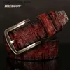 Cintos Hreecow Designer de alta qualidade Cinturão real Cinturão real marca de luxo Botão Crocodilo