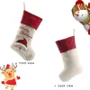 Décoration 3 PCS Christmas Stocking Choques Kid Gift Candy Sac Snowman Santa Elk Tree de Noël suspendu Ornement Ornement Party Home Fiche Décoration