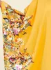 Ethnic Clothing COLORFUL BLACK Middle Eastern Muslim Yellow Robe Bat Sleeves Loose Dress