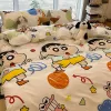 Kussen crayon shinchan bed 3/4cps beddengoed set cartoon anime schattige student school slaapzaal lakens set kussensloop cadeaus voor slaapkamer bedden