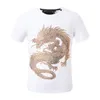 2024 Summer Paris Men's T-Shirt Designer T-Shirt Luxe Hot Diamond Dragon Personaliseerde T-shirt Hip Hop Street Street Street Street Heren Korte mouw Casual katoenen T-shirt Top #2192