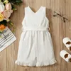 Rompers 1-5 jaar peuter babymeisje kleren mouwloze bodysuit zomer mode jumpsuit baby kostuum schattige kinderen meisje outfit D240425