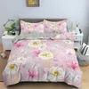 Botanische Blätter Duvet Cover Floral Print Kingsking Bettwäsche Set weiche mikrofaser geometrische Musterdecke mit 2 Kissenbezügen 240425