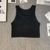 3D вышитые вязаные жилеты Женские рукавочные жилеты Роскошная женская дизайнерская одежда Дизайнерская футболка сексуальная короткая топ -пляж