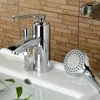 Badkamer wastafel kranen Weyuu bassin kraan met douchekop Vaartuig Water Tap Koud en Mixer Toilet Taps Chrome afwerking