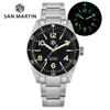 Zegarstka San Martin 39 mm retro nurkowe zegarek SN0139 NH35 Automatyczny mechaniczny szafir kryształ 200m Wodoodporny 62mmas hołd męskie