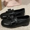 Klänningskor klassiker båge loafers pumpar kvinnor höst låg klackar fyrkantig tå designer femme 2024 promenad arbete modefat zapatos